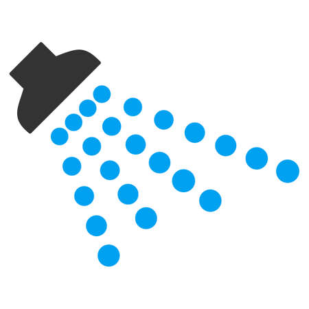 Shower vector icon. Style is bicolor flat symbol, blue and gray colors, rounded angles, white background.のイラスト素材