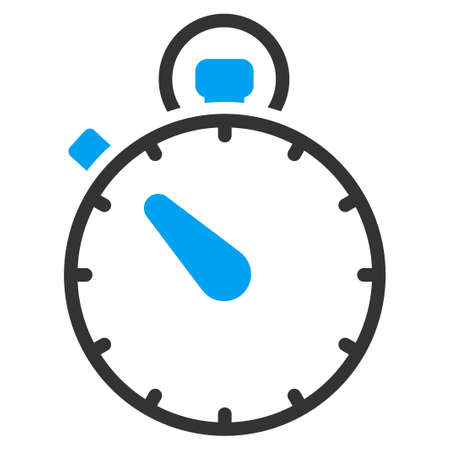 Stopwatch vector icon. Style is bicolor flat symbol, blue and gray colors, rounded angles, white background.のイラスト素材