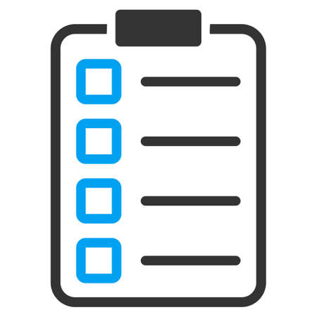 Test Form vector icon. Style is bicolor flat symbol, blue and gray colors, rounded angles, white background.のイラスト素材
