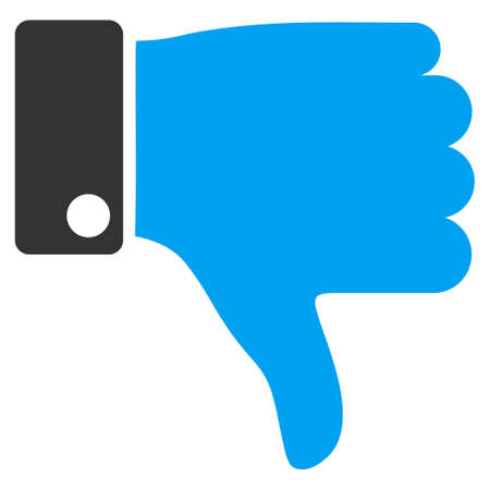 Thumb Down vector icon. Style is bicolor flat symbol, blue and gray colors, rounded angles, white background.のイラスト素材