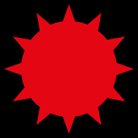 Bacterium raster icon. Style is flat symbol, red color, rounded angles, black background.の写真素材