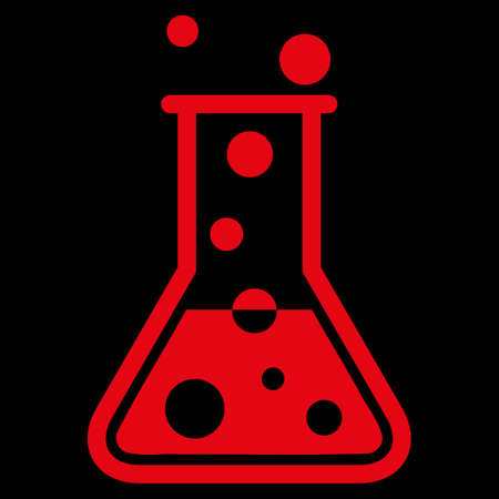 Boiling Liquid raster icon. Style is flat symbol, red color, rounded angles, black background.の写真素材