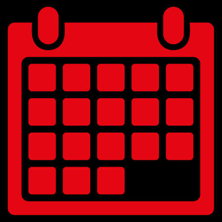 Calendar Appointment raster icon. Style is flat symbol, red color, rounded angles, black background.の写真素材