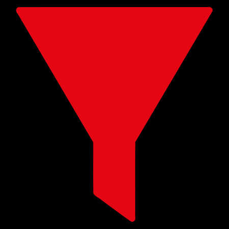 Filter raster icon. Style is flat symbol, red color, rounded angles, black background.の写真素材