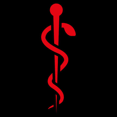 Medical Needle raster icon. Style is flat symbol, red color, rounded angles, black background.の写真素材