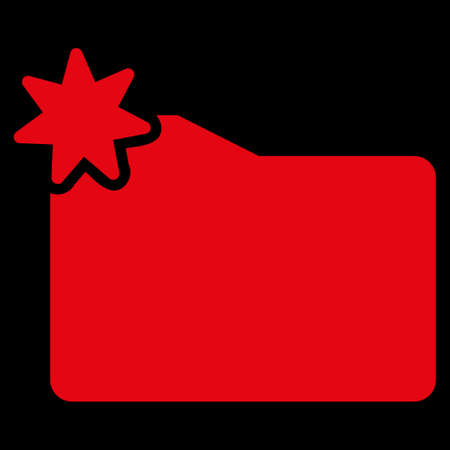 New Folder raster icon. Style is flat symbol, red color, rounded angles, black background.の写真素材