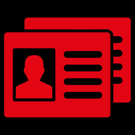 Patient Accounts raster icon. Style is flat symbol, red color, rounded angles, black background.の写真素材