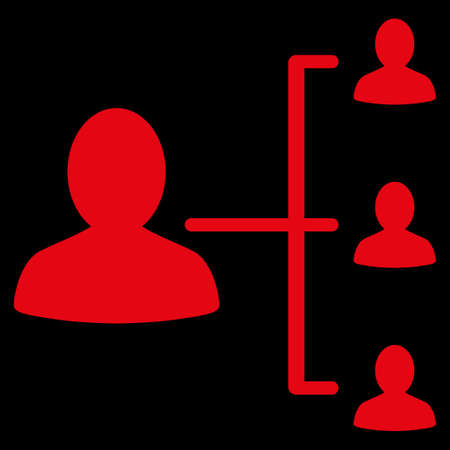 Patient Relations raster icon. Style is flat symbol, red color, rounded angles, black background.の写真素材