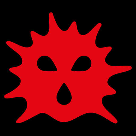 Virus Structure raster icon. Style is flat symbol, red color, rounded angles, black background.の写真素材