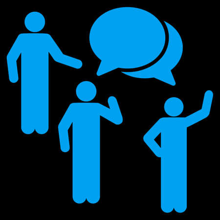 Forum icon. This flat vector symbol uses blue color, rounded angles, and isolated on a black background.のイラスト素材