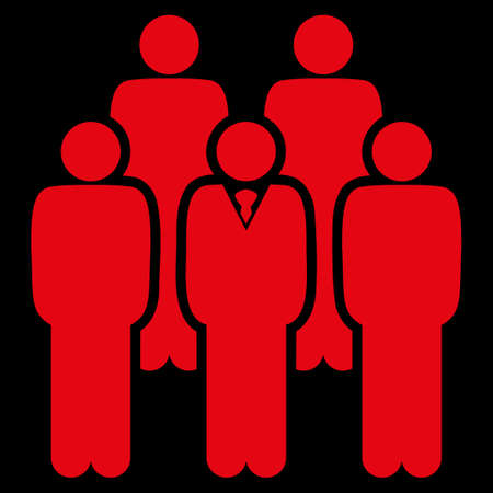 Staff icon. This flat raster symbol uses red color, rounded angles, and isolated on a black background.の写真素材