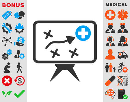 Health Strategy vector icon. Style is bicolor flat symbol, blue and gray colors, rounded angles, white background.のイラスト素材