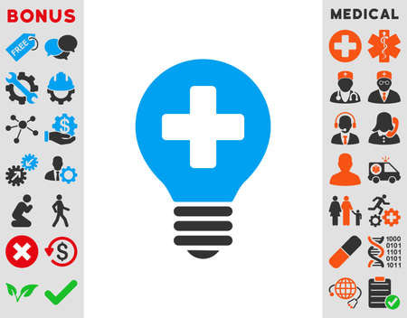 Healh Care Bulb vector icon. Style is bicolor flat symbol, blue and gray colors, rounded angles, white background.のイラスト素材