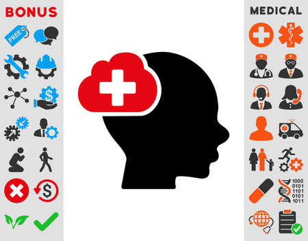 Medical Idea raster icon. Style is bicolor flat symbol, intensive red and black colors, rounded angles, white background.の写真素材