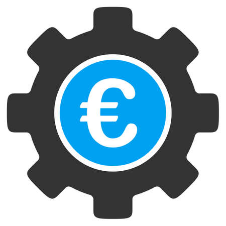 Euro Development vector icon. Style is bicolor flat symbol, blue and gray colors, rounded angles, white background.のイラスト素材