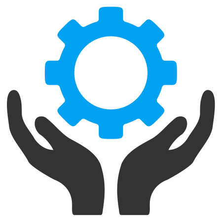 Maintenance vector icon. Style is bicolor flat symbol, blue and gray colors, rounded angles, white background.のイラスト素材