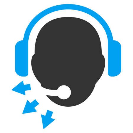 Operator Message vector icon. Style is bicolor flat symbol, blue and gray colors, rounded angles, white background.のイラスト素材