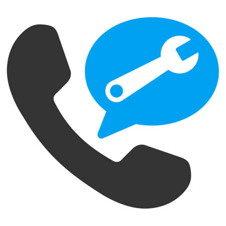 Phone Service Message vector icon. Style is bicolor flat symbol, blue and gray colors, rounded angles, white background.のイラスト素材