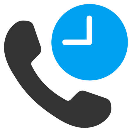 Phone Time vector icon. Style is bicolor flat symbol, blue and gray colors, rounded angles, white background.のイラスト素材