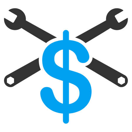 Service Price vector icon. Style is bicolor flat symbol, blue and gray colors, rounded angles, white background.のイラスト素材