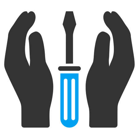 Tuning Service vector icon. Style is bicolor flat symbol, blue and gray colors, rounded angles, white background.のイラスト素材