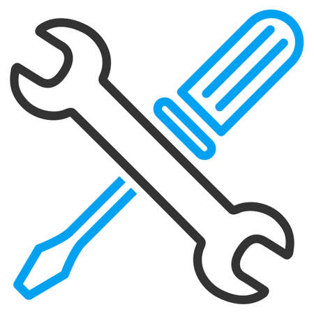 Tuning Tools vector icon. Style is bicolor flat symbol, blue and gray colors, rounded angles, white background.のイラスト素材