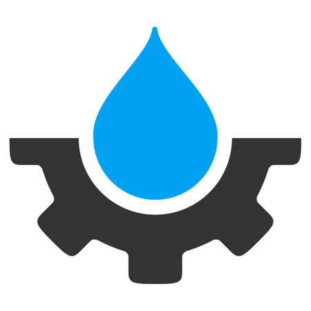 Water Service vector icon. Style is bicolor flat symbol, blue and gray colors, rounded angles, white background.のイラスト素材