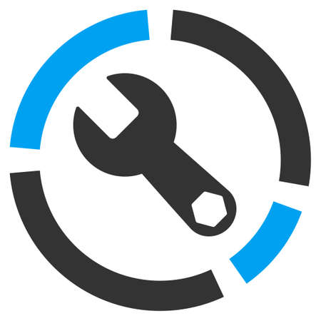 Tools Diagram vector icon. Style is bicolor flat symbol, blue and gray colors, rounded angles, white background.のイラスト素材