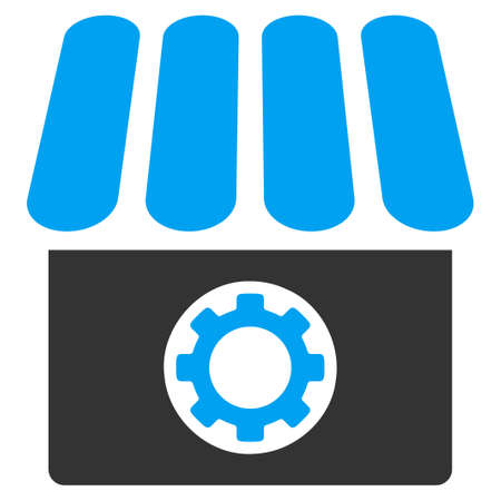Workshop vector icon. Style is bicolor flat symbol, blue and gray colors, rounded angles, white background.のイラスト素材
