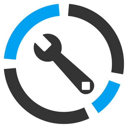 Repair Diagram glyph icon. Style is bicolor flat symbol, blue and gray colors, rounded angles, white background.の写真素材