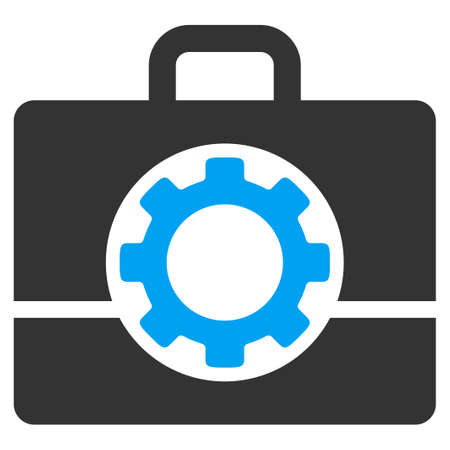 Toolbox glyph icon. Style is bicolor flat symbol, blue and gray colors, rounded angles, white background.の写真素材