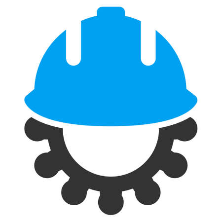 Development glyph icon. Style is bicolor flat symbol, blue and gray colors, rounded angles, white background.の写真素材