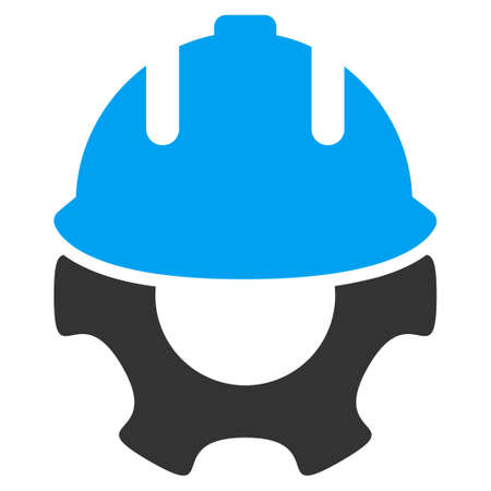 Development glyph icon. Style is bicolor flat symbol, blue and gray colors, rounded angles, white background.の写真素材