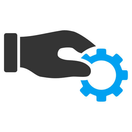 Development glyph icon. Style is bicolor flat symbol, blue and gray colors, rounded angles, white background.の写真素材