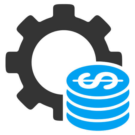 Development Cost vector icon. Style is bicolor flat symbol, blue and gray colors, rounded angles, white background.のイラスト素材