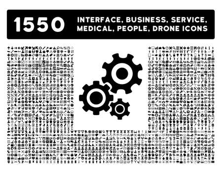 Web interface, business tools, hardware devices, people poses, medical service and awards glyph icons. Style is flat symbols, black color, rounded angles, white background.の写真素材