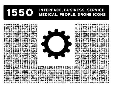 Web interface, business tools, hardware devices, people poses, medical service and awards glyph icons. Style is flat symbols, black color, rounded angles, white background.の写真素材