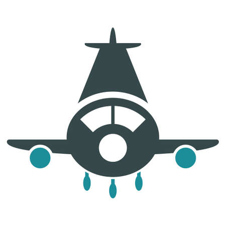 Cargo Plane vector icon. Style is flat bicolor soft blue symbol, rounded angles, white background.のイラスト素材