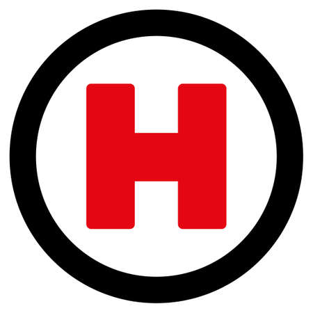 Helicopter Landing vector icon. Style is flat symbol, rounded angles, white background.のイラスト素材