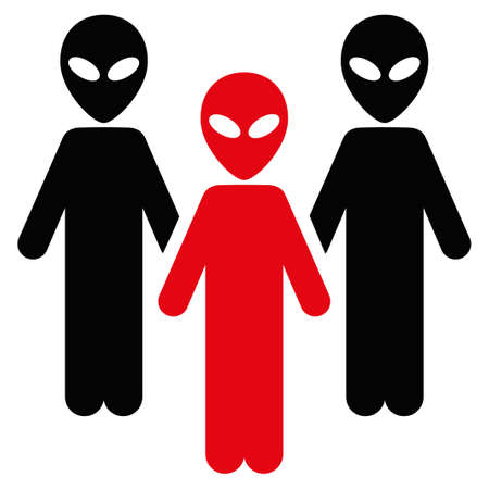 Alien Group vector icon. Style is flat symbol, rounded angles, white background.のイラスト素材