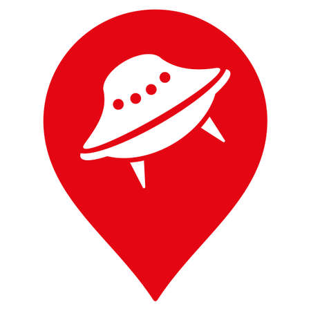 Ufo Place vector icon. Style is flat symbol, rounded angles, white background.のイラスト素材