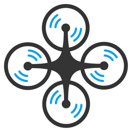 Flying Quadcopter vector icon. Style is flat symbol, rounded angles, white background.のイラスト素材