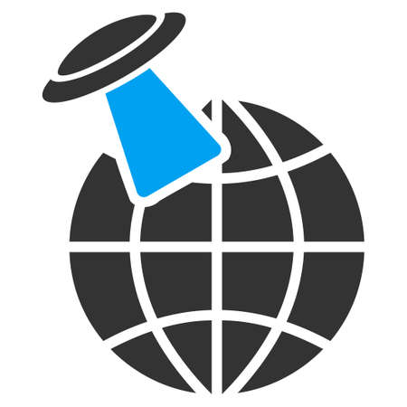 Alien Visit vector icon. Style is flat symbol, rounded angles, white background.のイラスト素材