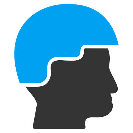 Soldier Helmet vector icon. Style is flat symbol, rounded angles, white background.のイラスト素材
