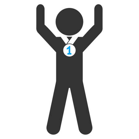 Child Champion vector icon. Style is flat symbol, rounded angles, white background.のイラスト素材