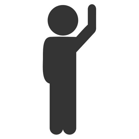 Child Hello vector icon. Style is flat symbol, rounded angles, white background.のイラスト素材