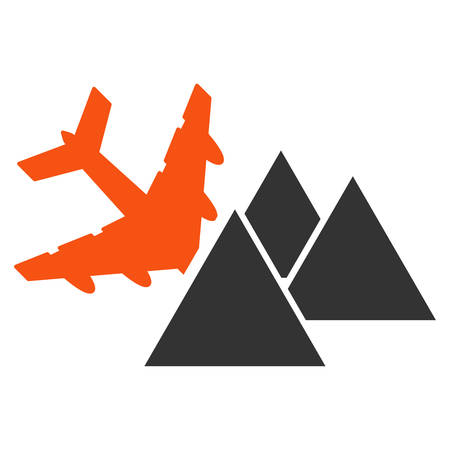 Piramides Airplane Crash vector icon. Style is flat symbol, rounded angles, white background.のイラスト素材