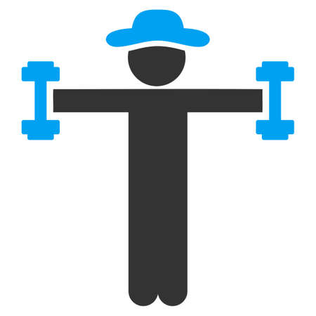 Agent Fitness raster icon. Style is bicolor flat symbol, blue and gray colors, rounded angles, white background.の写真素材
