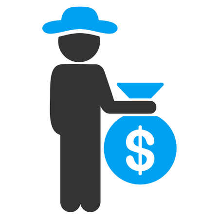 User Investor raster icon. Style is bicolor flat symbol, blue and gray colors, rounded angles, white background.の写真素材