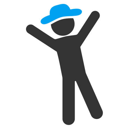 Spy Joy raster icon. Style is bicolor flat symbol, blue and gray colors, rounded angles, white background.の写真素材